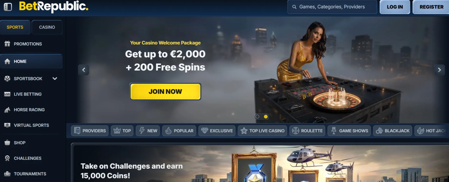 BetRepublic Casino Screen
