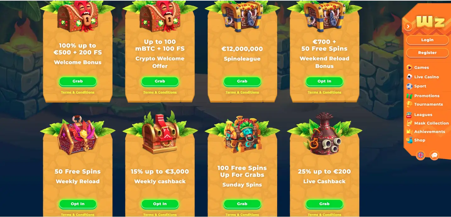 Wazamba Casino Screen